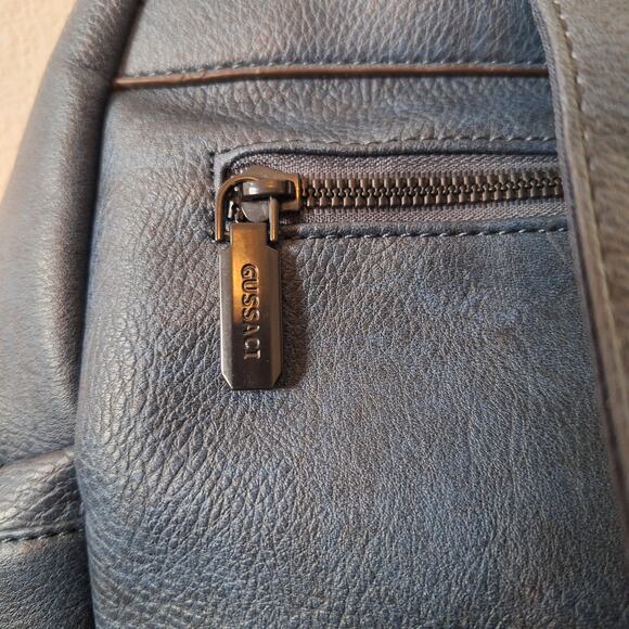 Gussaci vegan leather navy backpack purse - Picture 4 of 7